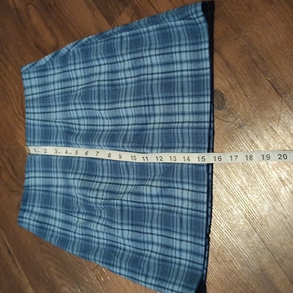John Galt Blue Plaid High Waisted Fitted Y2K 90s Mini Skirt A37 - Picture 5 of 6